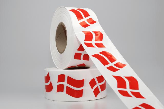 Afspærringsbånd Store danske flag 75mm  x  250m
