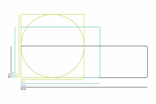 Etiket eget logo/form 64cm² / Rund Ø8cm.