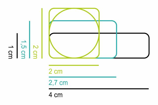 Blomsteretiket (Genbrug)  4cm² / Rund Ø2cm.
