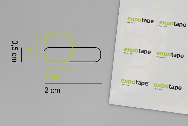 Plaststicker (Hvid) 1cm²/ Rund Ø1cm.