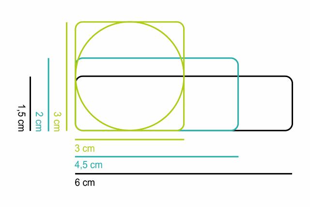 Plaststicker (Hvid) 9cm²/ Rund Ø3cm.