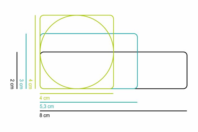 Plaststicker (Hvid) 16cm²/ Rund Ø4cm.