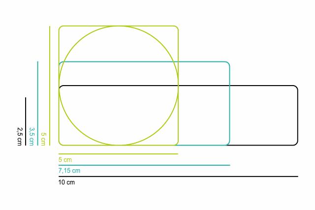 Plaststicker (Hvid) 25cm²/ Rund Ø5cm.