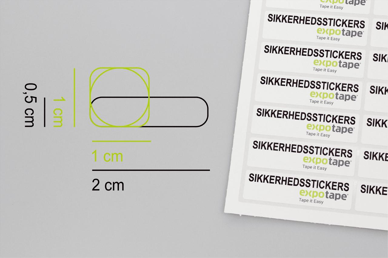 Sikkerhedsstickers 1cm² / Rund Ø1cm