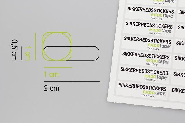 Sikkerhedsstickers 1cm² / Rund Ø1cm