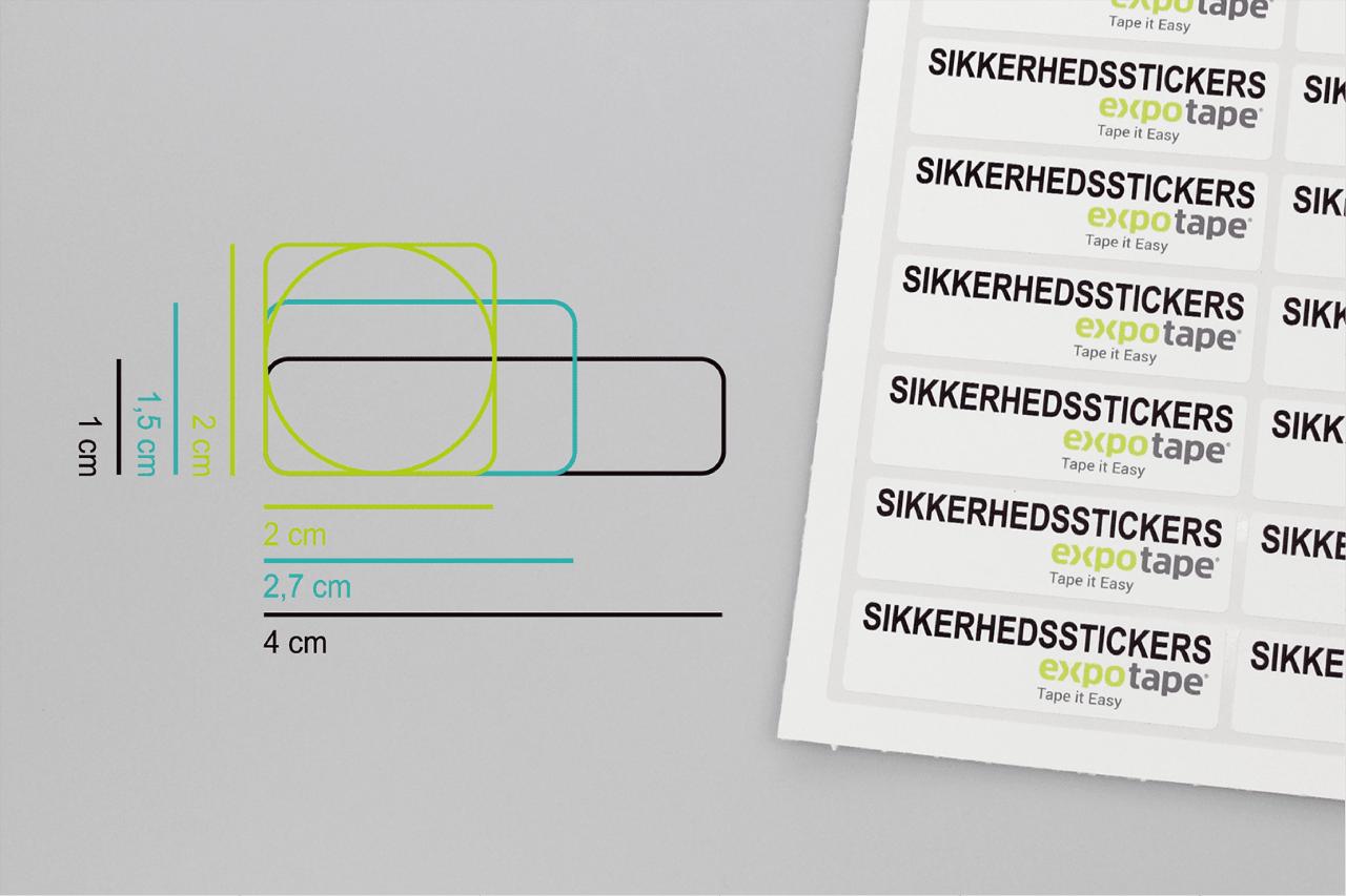 Sikkerhedsstickers 4cm²/ Rund Ø2cm