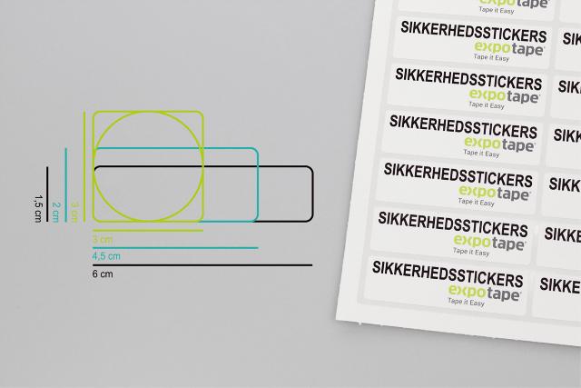 Sikkerhedsstickers 9cm²/ Rund Ø3cm