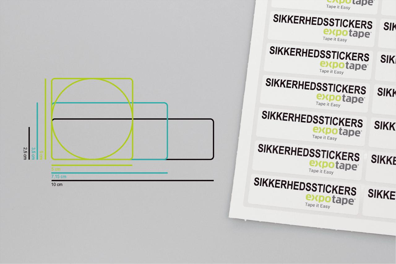 Sikkerhedsstickers 25cm²/ Rund Ø5cm