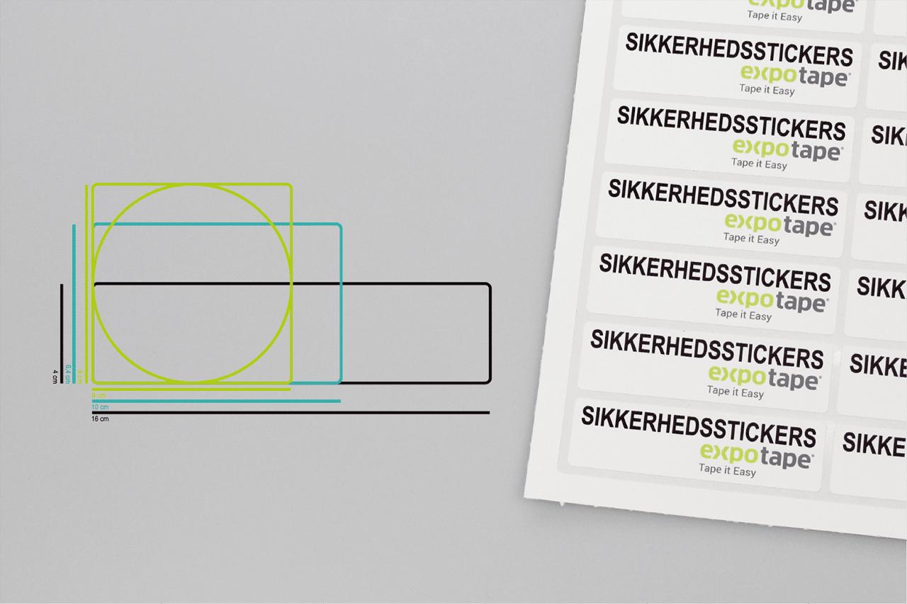 Sikkerhedsstickers 64cm²/ Rund Ø8cm