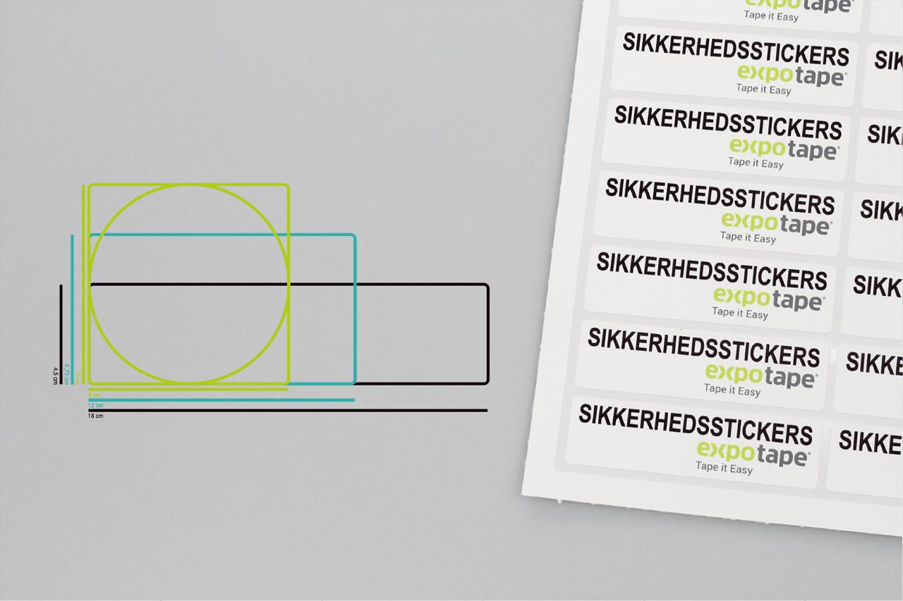 Sikkerhedsstickers 81cm²/ Rund Ø9cm